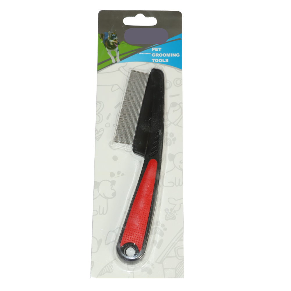 Pet Grooming Combo Set – Large Nail Trimmer, Flea Comb & Rectangular Slicker Brush for Dogs & Cats – Professional Nail Cutter, Flea Removal & Detangling Brush – Grooming Kit for Pet Care